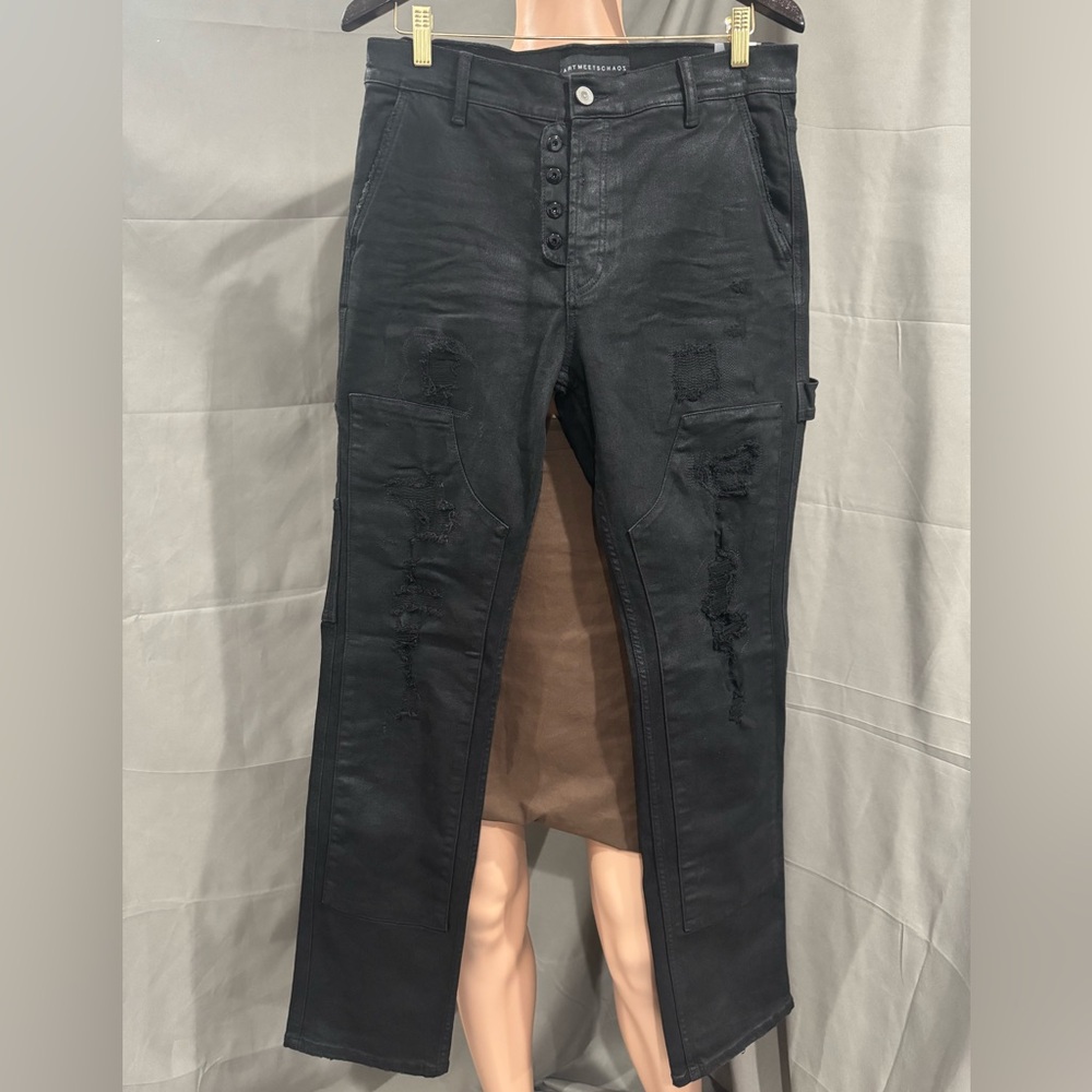 Art Meets Chaos Distressed Jeans Black size 31 NWT